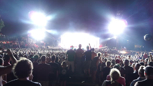 Rock concert crowded spectators