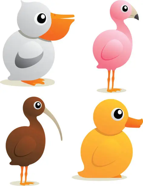 Vector illustration of Water Birds