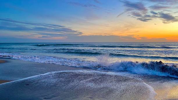 istock Waves at the beach tropical dusk 1 1341130764