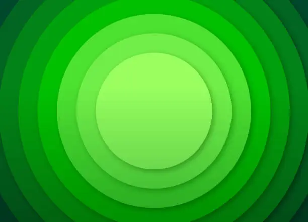 Vector illustration of Green Concentric Circles Abstract Background