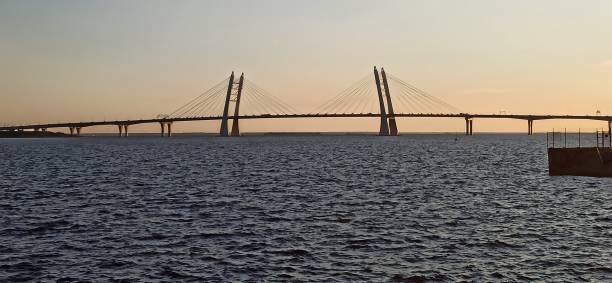 istock Cable-stayed bridge in St.Petersburg. 1341137339