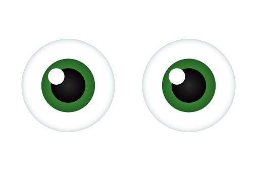 Funny human cartoon eyes with reflected light for web. Simple illustration