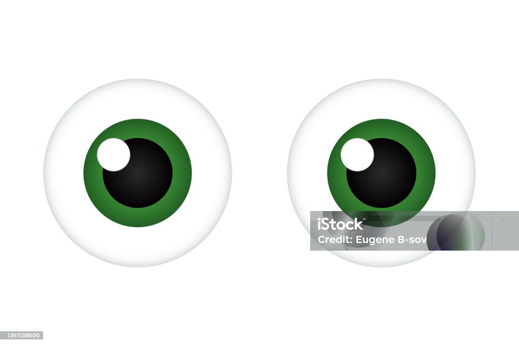 Funny Human Cartoon Eyes With Reflected Light For Web Stock Illustration -  Download Image Now - iStock