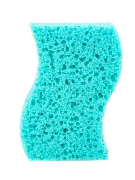 istock Blue sponge for shower wisp isolated on the white background 1341139033