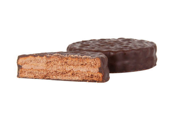 istock Chocolate sandwich cookies isolated on the white 1341139082