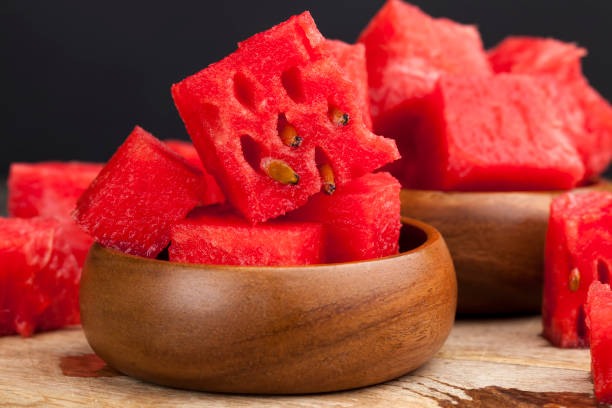 istock sliced red ripe watermelon close up 1341142955