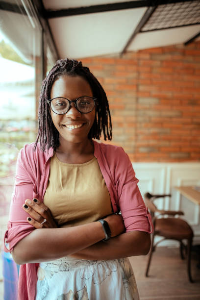 istock Black woman in a cafe 1341145337