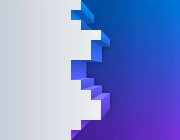 Vector illustration of Pixel Edge 3D Depth Border
