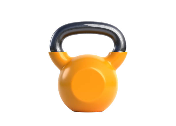 istock One yellow metal kettlebell isolated on white background 1341159515
