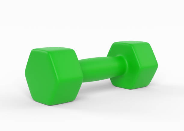 istock One green plastic or metal green dumbbell isolated on white background 1341159524