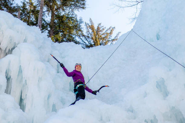 istock Axes swinging and ice shattering 1341170323