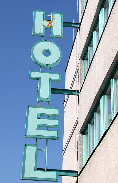 istock Hotel sign on the wall 134117045