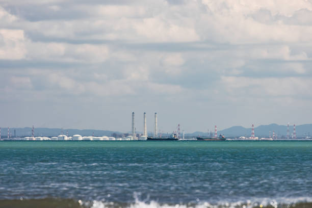 istock Kisarazu side scenery seen from Makuhari beach 1341172275