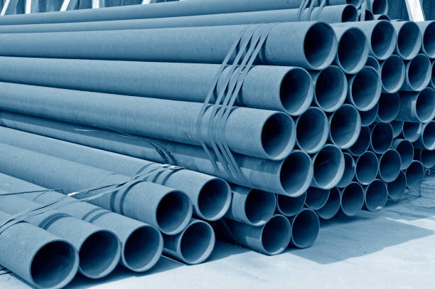 istock Stacked with rust of steel pipe 1341173470