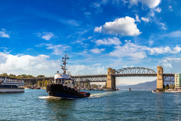 Burrard Street Bridge in a sunny day in Vancouver, Canada