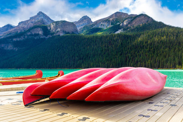 istock Canoes on Lake Louise, Banff 1341175367