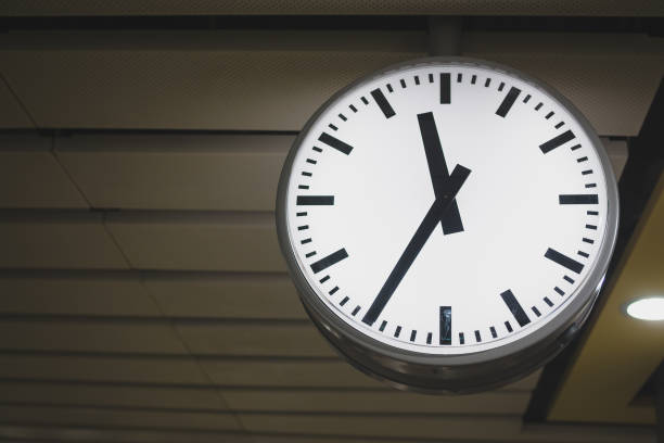 istock A clock in the underground subway station with copy space 1341177142
