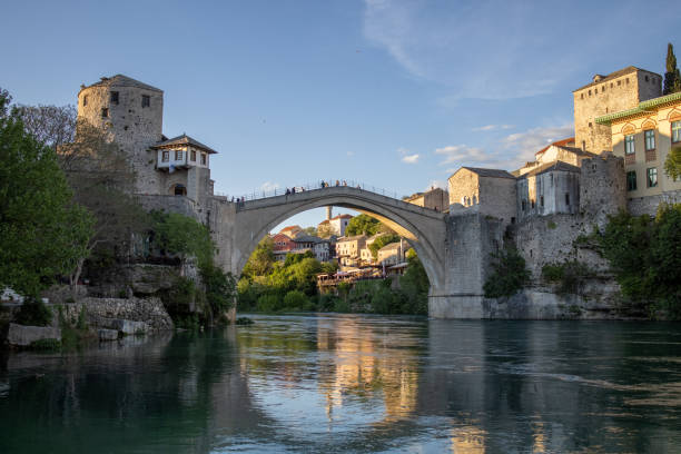 istock Neretva river and old arch bridge in Mostar 1341179450