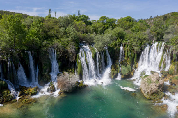 istock Drone view of Kravice waterfall 1341180230
