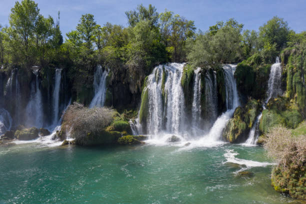 istock Drone view of Kravice waterfall 1341180253