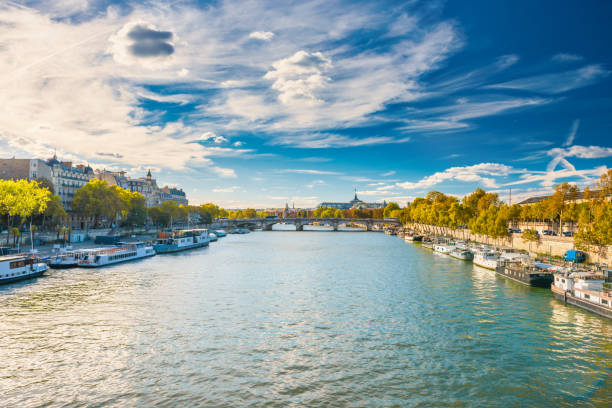istock Paris cityscape with view over Seine river 1341189061