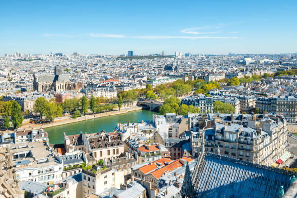 istock Paris cityscape with  aerial architecture 1341189083