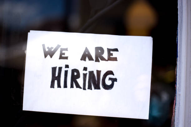 istock White Sign on Window Reading WE ARE HIRING 1341191852