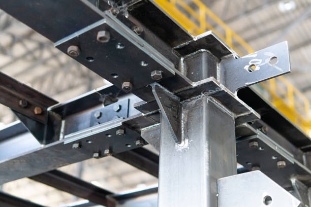 istock Close up welding beads joint on structure construction work in factory 1341193702