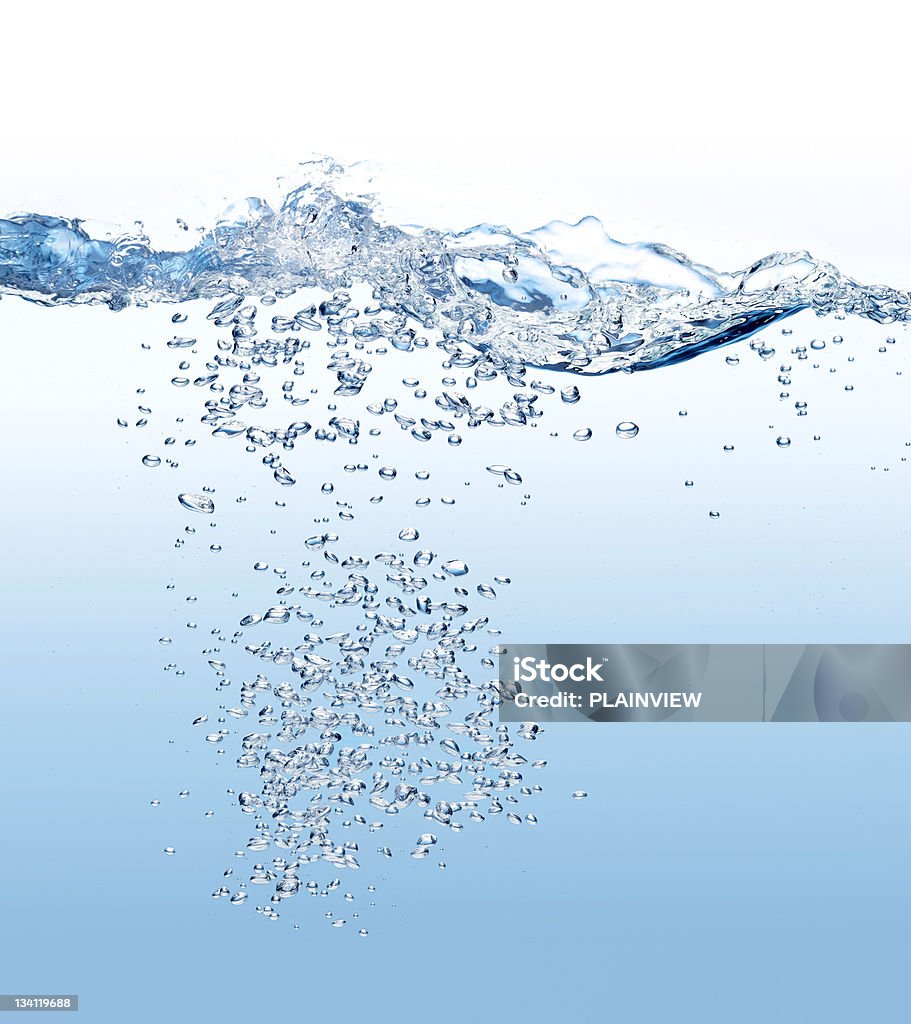 Bolle d'acqua e splash - Foto stock royalty-free di Clearwater