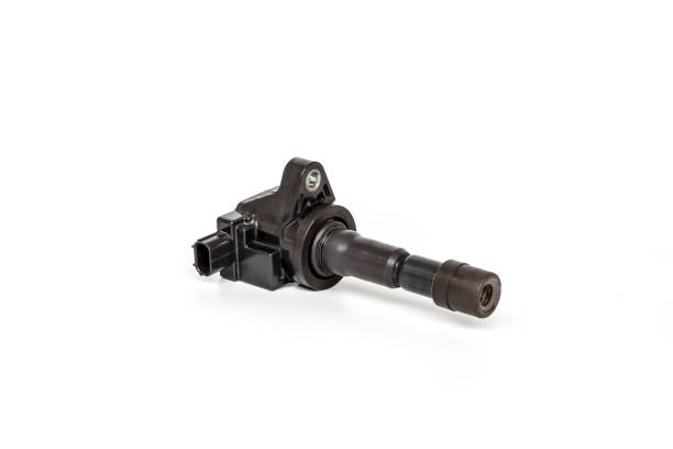 istock Old Ignition coil of Gasoline engine white background service concept and maintenance long time with car 1341197202