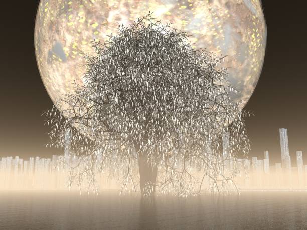 istock Fantastic landscape of Planet and Tree 1341208385