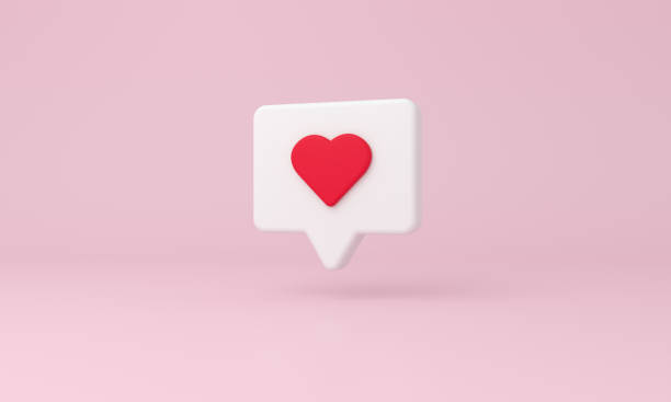 istock Like heart notification icon, Social media notification on a pink background. 1341210352