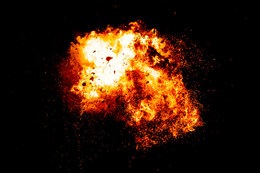 Explosion isolated on black background