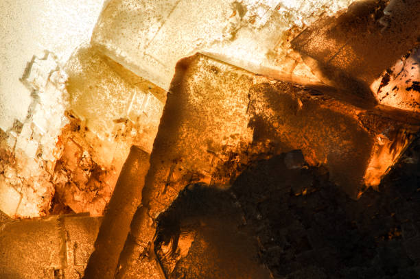 istock Yellow Fluorite background gemstone detail macro 1341213106