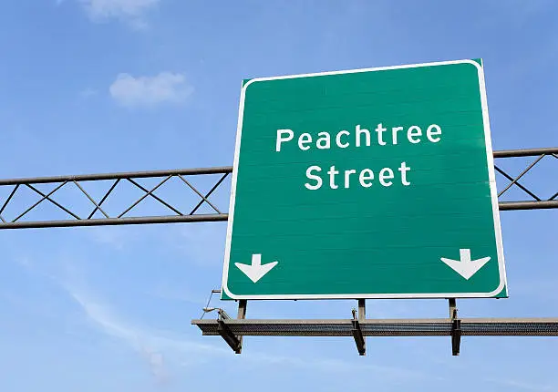 A Peachtree Street sign in Atlanta, Georgia.