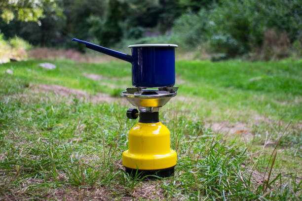Making coffee in nature.