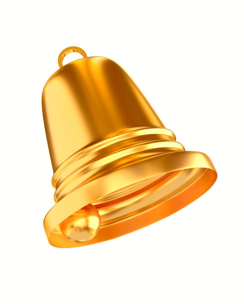 istock golden bell on white background. Isolated 3D illustration 1341225233