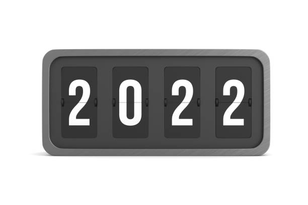istock Flip black scoreboard 2022 on white background. Isolated 3D illustration 1341225398
