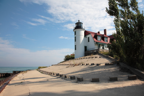 Point Betsie Lighthouse and Breakwater, Lake Michigan