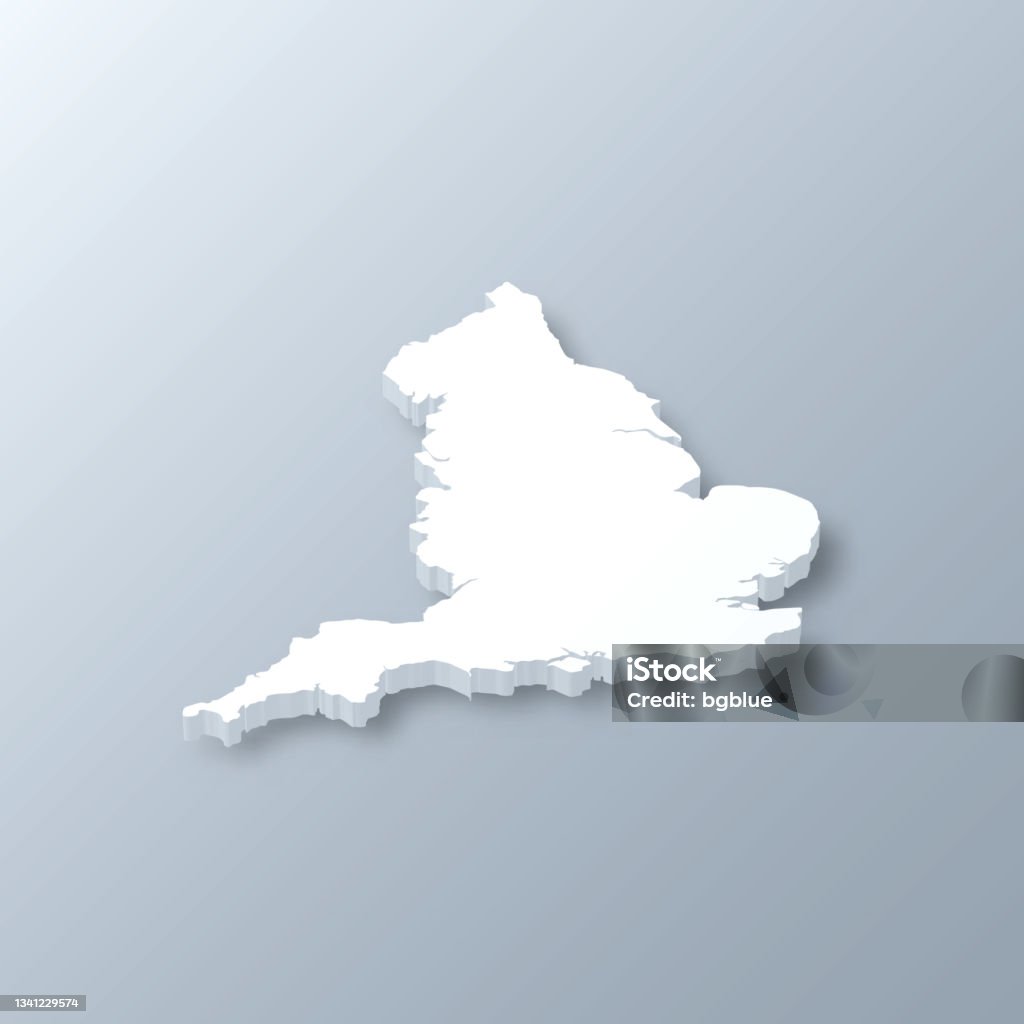 Gray Map England England 3d Map On Gray Background Stock Illustration - Download Image ...