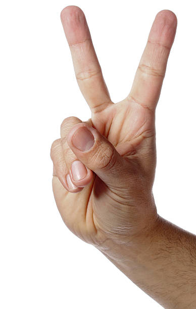 istock human hand making the peace sign against a white background 134122961