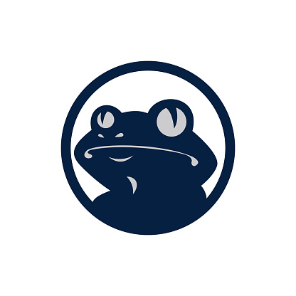 Frog toad icon symbol vector template.