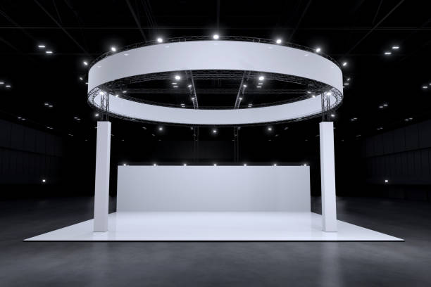 istock Exhibition stand for mockup and Corporate identity,Display design.Empty booth Design.Retail booth elements in Exhibition hall.booth Design trade show.Blank Booth system of Graphic Resources.3d render. 1341231831