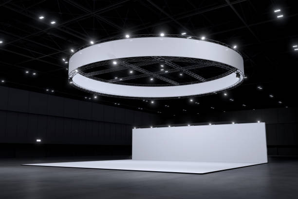 istock Exhibition stand for mockup and Corporate identity,Display design.Empty booth Design.Retail booth elements in Exhibition hall.booth Design trade show.Blank Booth system of Graphic Resources.3d render. 1341232130