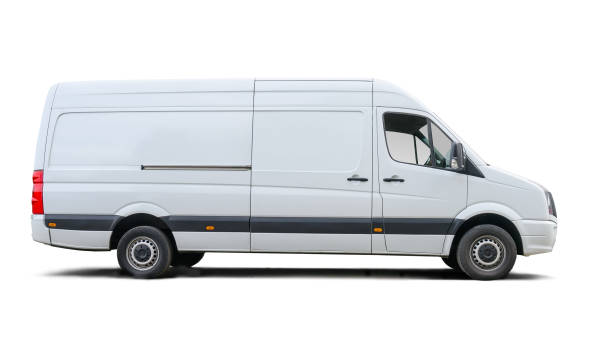 istock White van, side view with blank panels isolated on a white background 1341233266