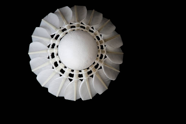 Shuttlecock of badminton isolated on black