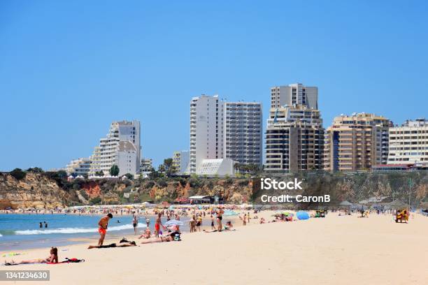 Portimao Beach Algarve Portugal Stock Photo - Download Image Now - Algarve, Hotel, Apartment