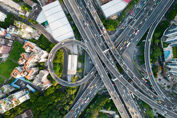 istock Aerial view of urban overpass 1341235873