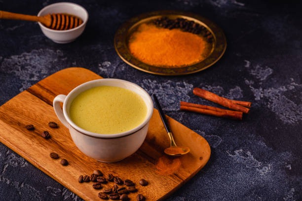 istock Coffee with turmeric, honey and cinnamon. 1341238753