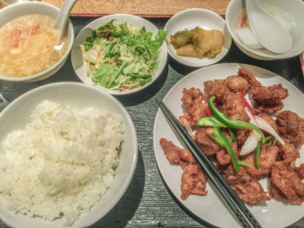 istock Chinese fried Chicken lunch set 1341241240